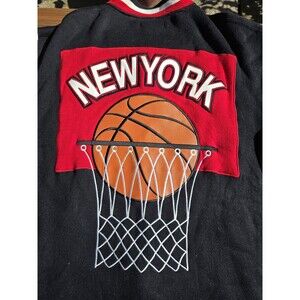VTG Veezo Varsity Jacket Mens L New York World Basketball Y2K Rare *Please Read*